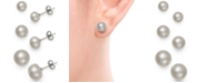 Giani Bernini 3-Pc. Set Cultured Freshwater Pearl (5, 7, 9mm) Stud Earrings in Sterling Silver, Created for Macy's